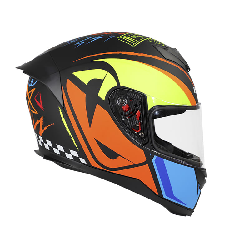 CASCO HRO HRO-511 TRACK MATE NEGRO NARANJA NEON