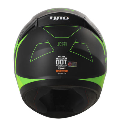 CASCO HRO HRO-516 JEYKO MATE NEGRO VERDE NEON