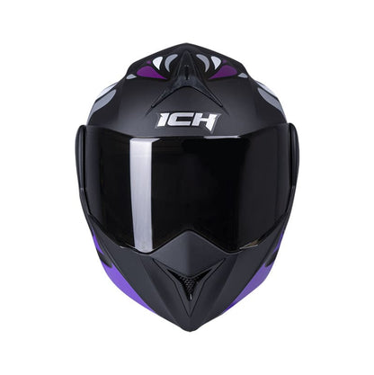 CASCO ICH ICH-3110DV LOTUS MATE NEGRO MORADO NEON VISOR HUMO