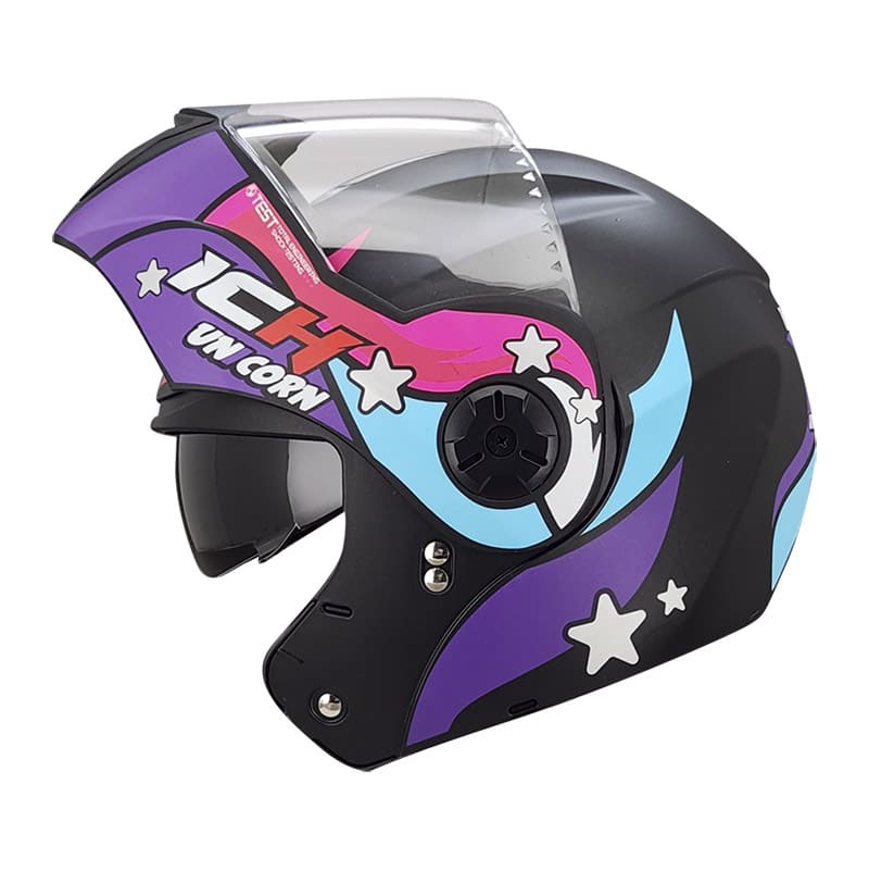 CASCO ICH ICH-3110S UNICORN MATE NEGRO MORADO NEON