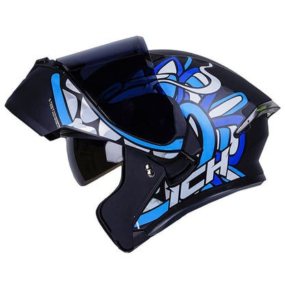 CASCO ICH ICH-3120DV OHAN MATE NEGRO AZUL VISOR HUMO