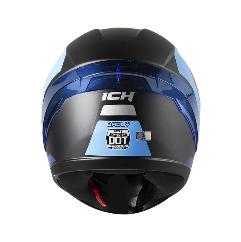 CASCO ICH ICH-501SP BADLY MATE NEGRO AZUL VISOR HUMO