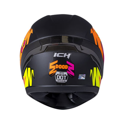 CASCO ICH ICH-501SP DOOD MATE NEGRO NARANJA NEON VISOR HUMO