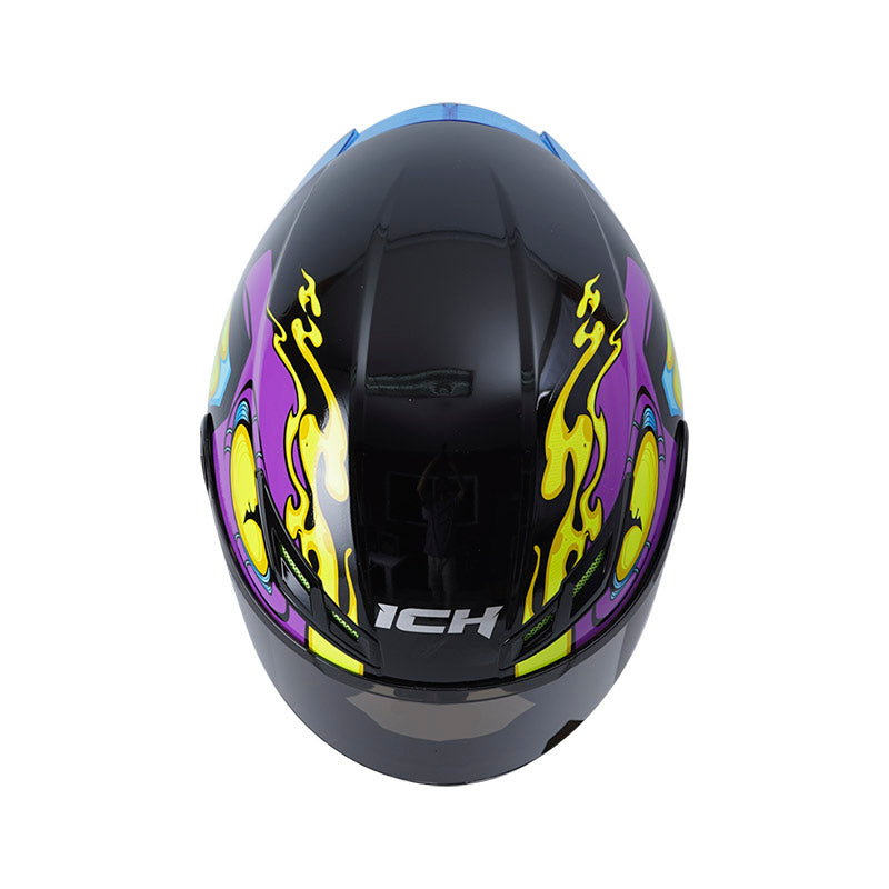 CASCO ICH-501SP GARTO BRILLANTE NEGRO MORADO VISOR HUMO