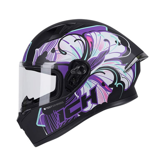 CASCO ICH ICH-503SP FLORAL MATE NEGRO MORADO NEON