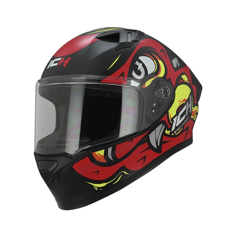 CASCO ICH ICH-503SP RAW MATE NEGRO ROJO
