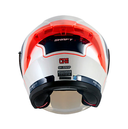 CASCO SHAFT SH-226SP FINE LINE BLANCO NARANJA VISOR IRIDIUM