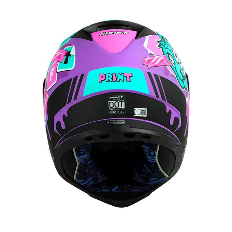 CASCO SHAFT SH-502 PRINT MATE MORADO TURQUESA VISOR IRIDIUM