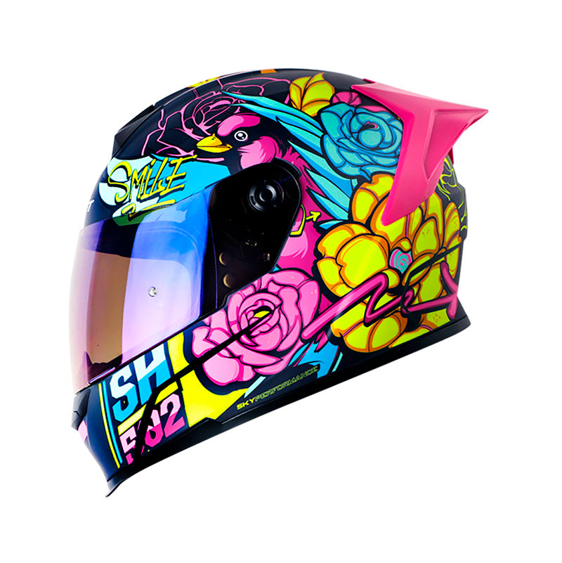 CASCO SHAFT SH-502 FLOWER MATE AZUL OSCURO FUCSIA IRIDIUM