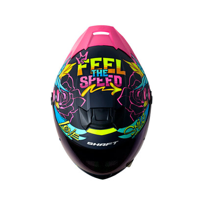 CASCO SHAFT SH-502 FLOWER MATE AZUL OSCURO FUCSIA IRIDIUM