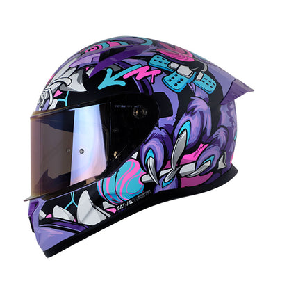 CASCO SHAFT SH-522SP TIGUERAZO MATE MORADO AZUL IRIDIUM