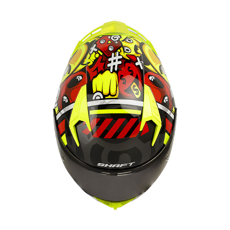 CASCO SHAFT SH-526SP MOJIS NEGRO ROJO VISOR HUMO