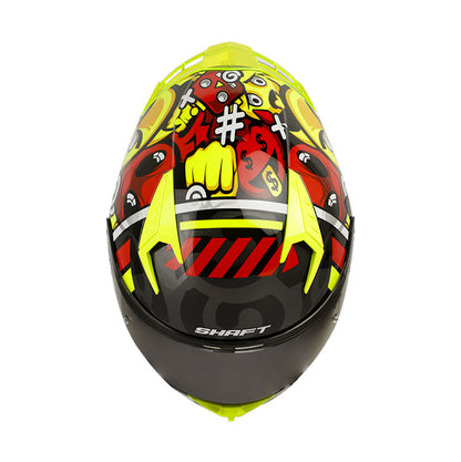 CASCO SHAFT SH-526SP MOJIS NEGRO ROJO VISOR HUMO