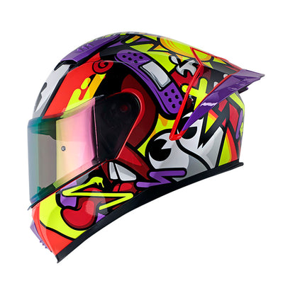 CASCO SHAFT SH-590SR RANDOME NARANJA NEON ROJO IRIDIUM