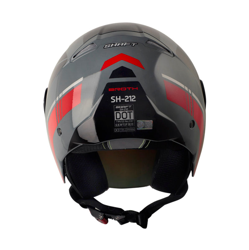 CASCO SHAFT SH-212 BROTH GRIS OSCURO ROJO VISOR IRIDIUM ROJO