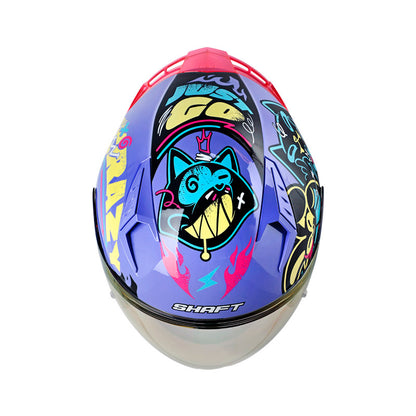 CASCO SHAFT SH-226GT ANYMANIAC MORADO CLARO AZUL IRIDIUM