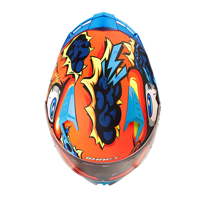 CASCO SHAFT SH-526SP DESTROYED MATE NARANJA NEON AZUL