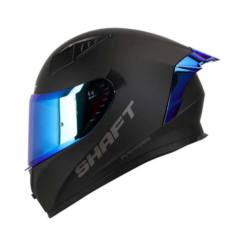 CASCO SHAFT SH-526SP SOLID MATE NEGRO AZUL VISOR IRIDIUM