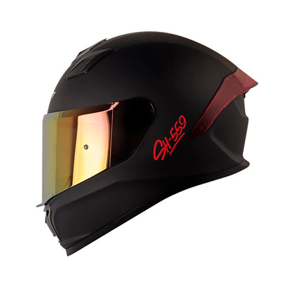 CASCO SHAFT SH-559 SOLID MATE NEGRO ROJO VISOR IRIDIUM ROJO