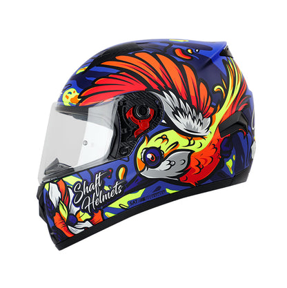 CASCO SHAFT SH-581EVO COLIBRI MATE AZUL AMARILLO NEON