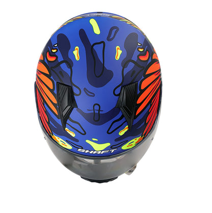 CASCO SHAFT SH-581EVO COLIBRI MATE AZUL AMARILLO NEON