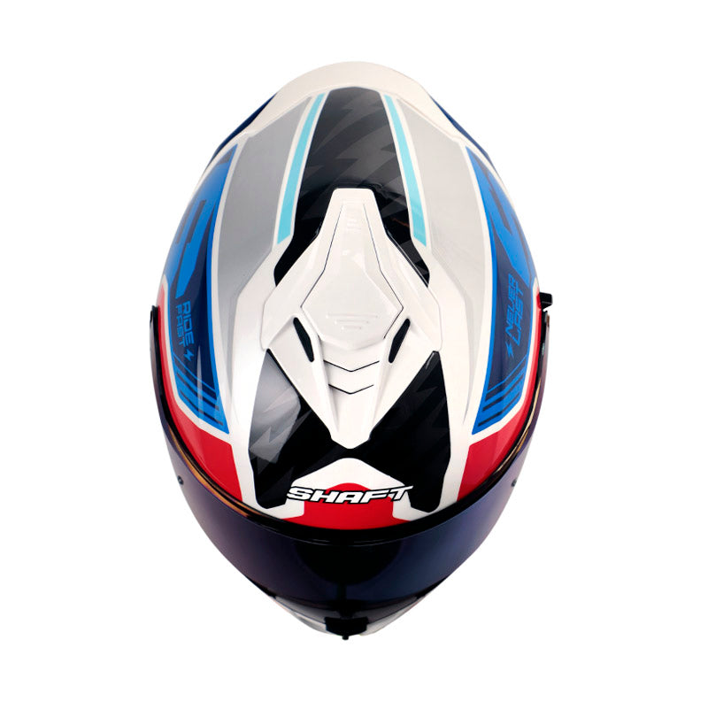 CASCO SHAFT SH-598GTR XEPA BLANCO PERLA ROJO VISOR IR.AZUL