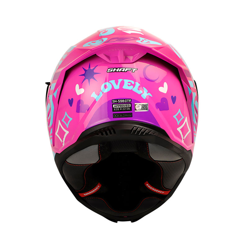 CASCO SHAFT SH-598GTR LOVELY FUCSIA AZUL VISOR IRIDIUM AZUL