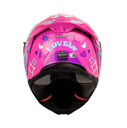 CASCO SHAFT SH-598GTR LOVELY FUCSIA AZUL VISOR IRIDIUM AZUL