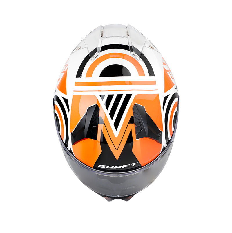CASCO SHAFT SH-560 DUELO BLANCO NARANJA NEON