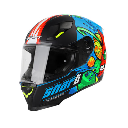 CASCO SHAFT SH-562 INVADER MATE AZUL NARANJA NEON