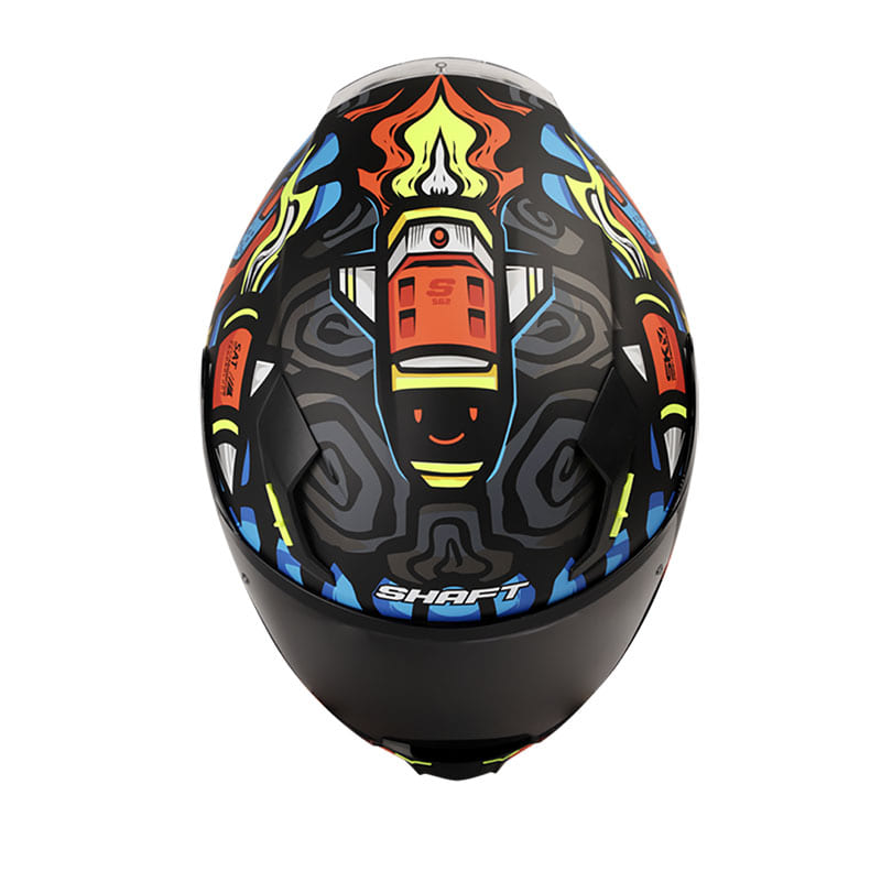 CASCO SHAFT SH-562 SPEED MATE NEGRO NARANJA NEON VISOR HUMO