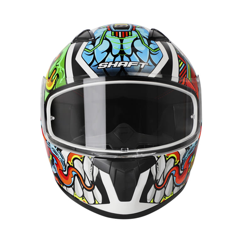 CASCO SHAFT SH-582SP COMIC MONSTER NEGRO NARANJA NEON