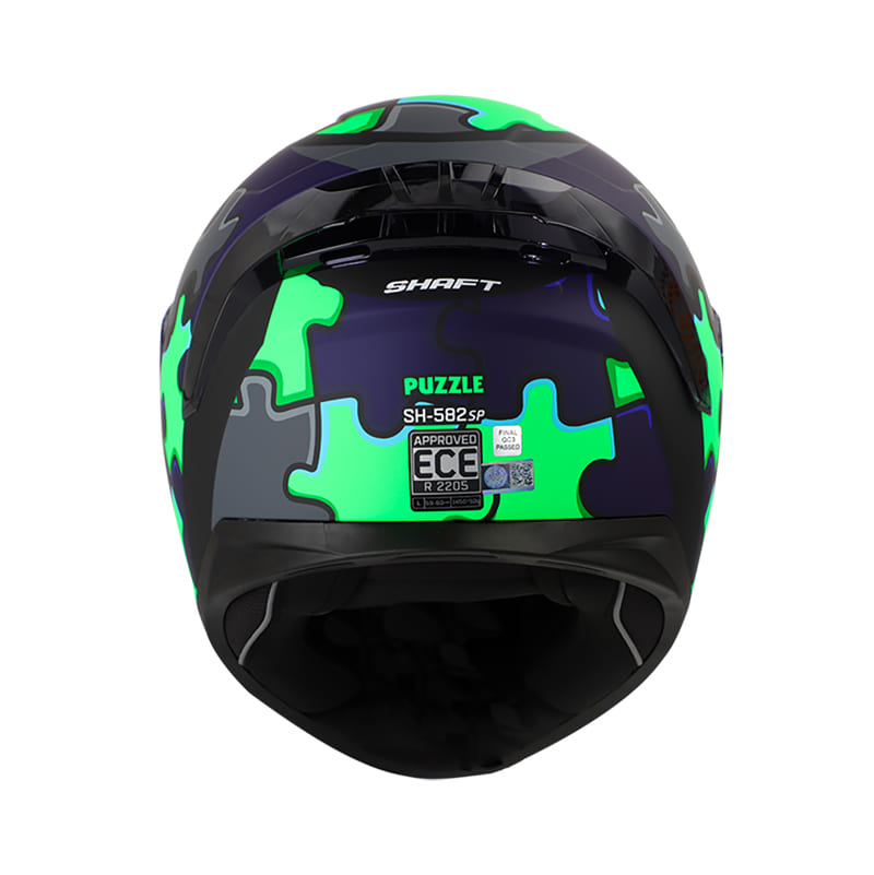 CASCO SHAFT SH-582SP PUZZLE AZUL NAVYY VERDE NEON