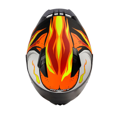 CASCO SHAFT SH-582SP FLAMER MATE NEGRO NARANJA NEON