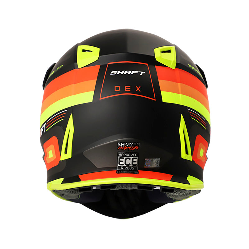 CASCO SHAFT SH-MX33 RAPTOR DEX MATE NEGRO NARANJA NEON