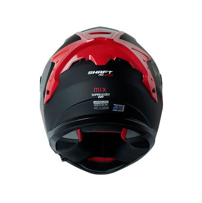 CASCO SHAFT SH-610EVO MIX MATE GRIS ROJO VISOR PLATA