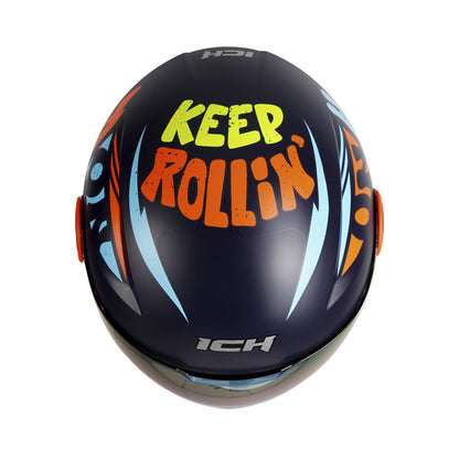 CASCO ICH ICH-102 FIRE MATE AZUL NAVI AZUL VISOR AMARILLO