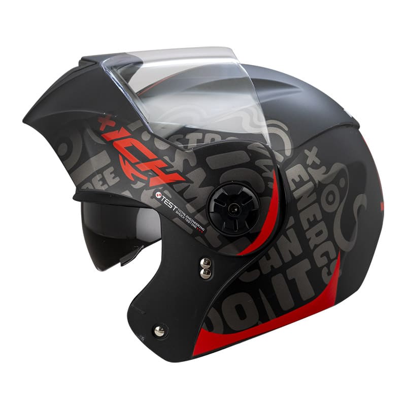 CASCO ICH ICH-3110DV WORDS MATE NEGRO ROJO