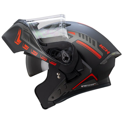 CASCO ICH ICH-3120DV METEOR MATE NEGRO ROJO