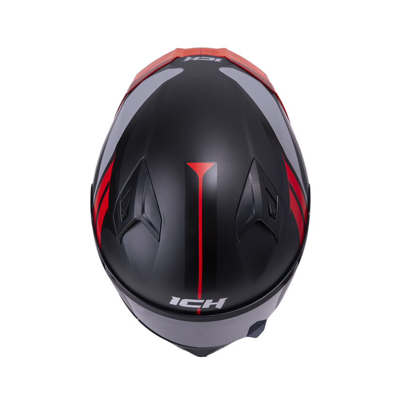 CASCO ICH-503 NEZA MATE NEGRO ROJO VISOR HUMO