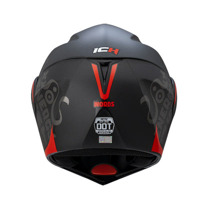CASCO ICH ICH-3110DV WORDS EVO MATE NEGRO ROJO VISOR HUMO