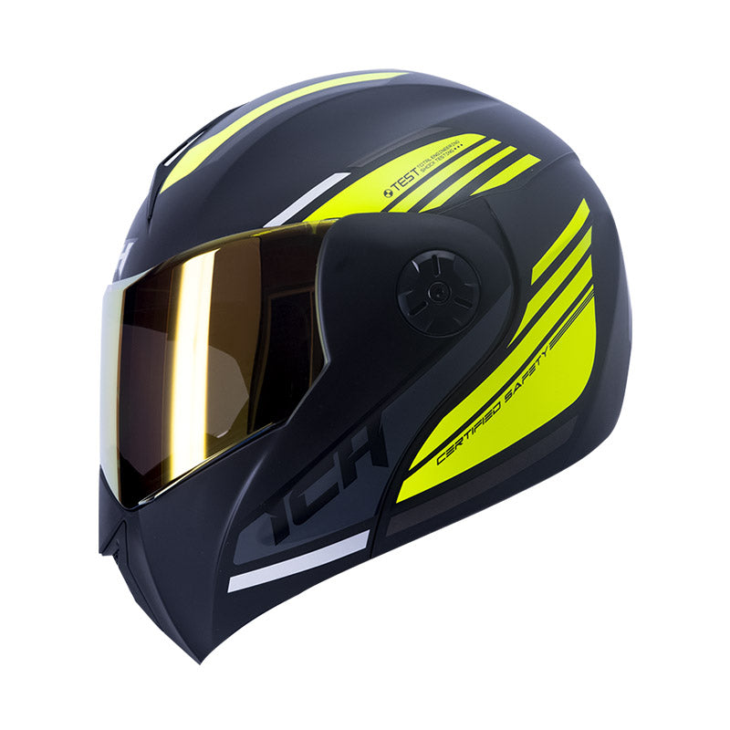 CASCO ICH ICH-3110DV AUGE MATE NEGRO AMERILLO NEON RAMDON