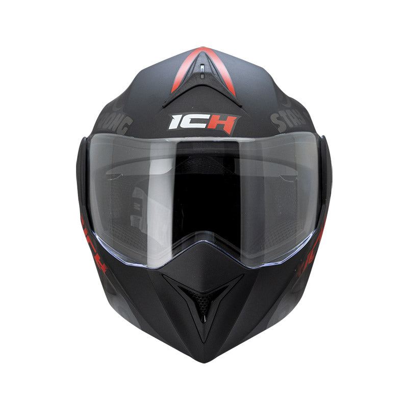 CASCO ICH ICH-3110DV WORDS EVO MATE NEGRO ROJO VISOR HUMO