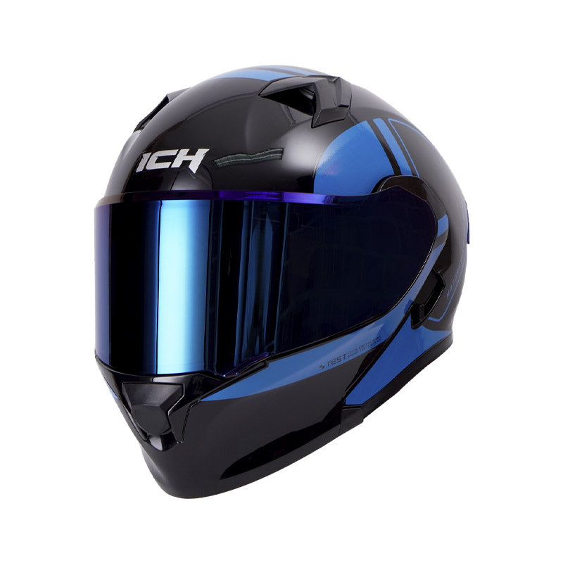 CASCO ICH ICH-3120DV BAGNAIA NEGRO AZUL VISOR AZUL