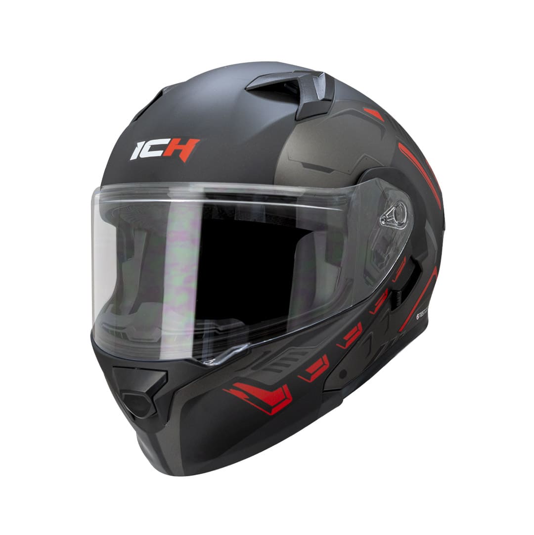 CASCO ICH ICH-3120DV METEOR MATE NEGRO ROJO