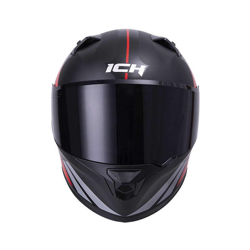 CASCO ICH-503 NEZA MATE NEGRO ROJO VISOR HUMO