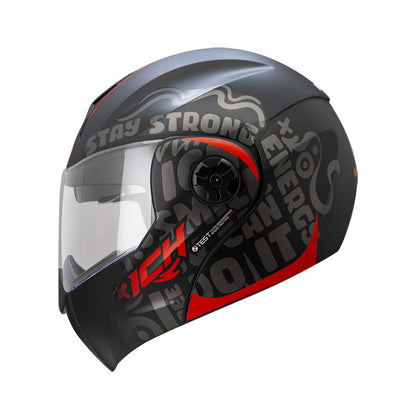 CASCO ICH ICH-3110DV WORDS EVO MATE NEGRO ROJO VISOR HUMO