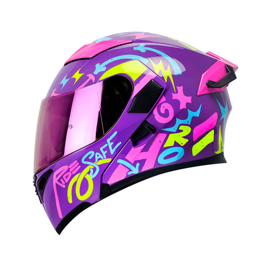CASCO HRO HRO-3400DV YEAH MORADO AZUL CANDY VISOR HUMO