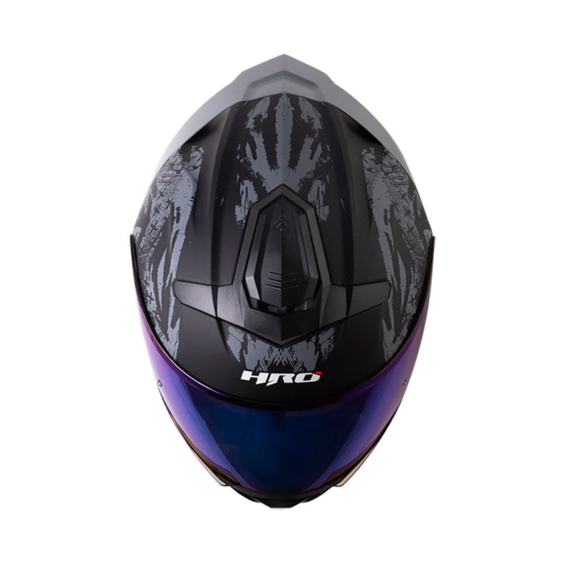 CASCO HRO HRO-3440 DV GRUNGSTER MATE NEGRO GRIS VISOR IRIDIUM