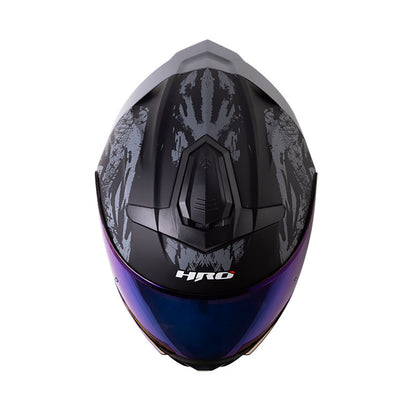 CASCO HRO HRO-3440 DV GRUNGSTER MATE NEGRO GRIS VISOR IRIDIUM